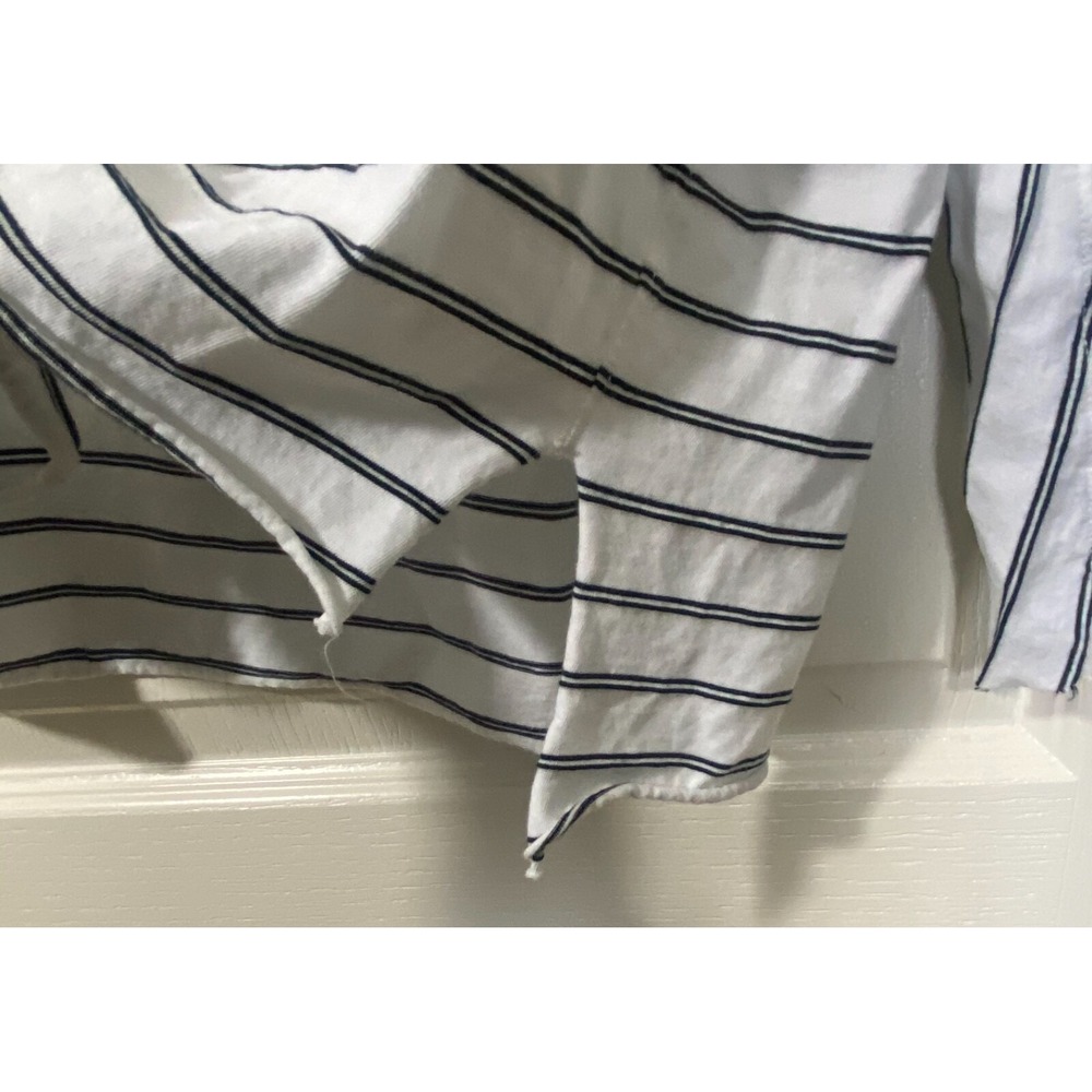Frank & Eileen Tee Lab  Shirt Top Womens Small White Black Stripes Nautical - Picture 5 of 9